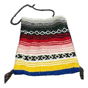 Mexican Woven Multicolor Crossbody Beach Purse Tote